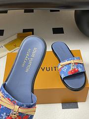 Kitlife Louis Vuitton X TM Lily Cherry Pendant Flat Mules Blue Denim - 2
