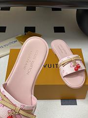 Kitlife Louis Vuitton X TM Lily Cherry Pendant Flat Mules Pink Flower - 6