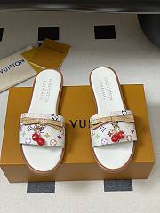 Kitlife Louis Vuitton X TM Lily Cherry Pendant Flat Mules White Multicolor - 1