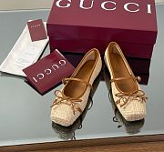 Kitlife Gucci Horsebit Woven Straw Ballet Flats - 1