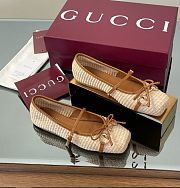 Kitlife Gucci Horsebit Woven Straw Ballet Flats - 2