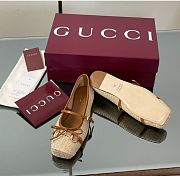 Kitlife Gucci Horsebit Woven Straw Ballet Flats - 3