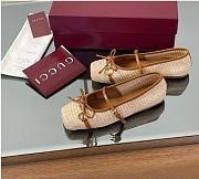 Kitlife Gucci Horsebit Woven Straw Ballet Flats - 5
