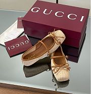 Kitlife Gucci Horsebit Woven Straw Ballet Flats - 6