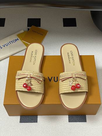 Kitlife Louis Vuitton x TM Lily Flat Mule Raffia Beige