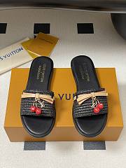 Kitlife Louis Vuitton x TM Lily Flat Mule Raffia Black - 1