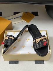 Kitlife Louis Vuitton x TM Lily Flat Mule Raffia Black - 6