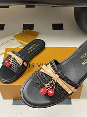 Kitlife Louis Vuitton x TM Lily Flat Mule Raffia Black - 5