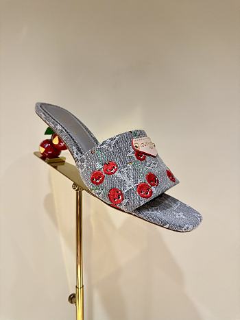 Kitlife Louis Vuitton X TM Lily Mules Grey Denim