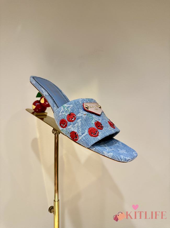 Kitlife Louis Vuitton X TM Lily Mules Light Blue Denim - 1