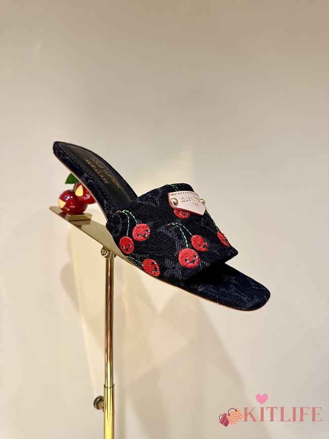 Kitlife Louis Vuitton X TM Lily Mules Black Denim - 1