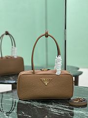 Kitlife Prada Medium Brown Leather Top-handle Bag 29×14×8.5cm - 1