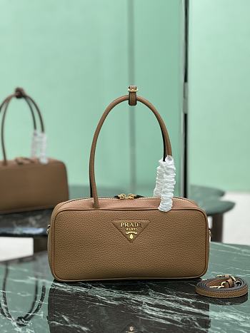 Kitlife Prada Medium Brown Leather Top-handle Bag 29×14×8.5cm