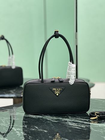 Kitlife Prada Medium Black Leather Top-handle Bag 29×14×8.5cm