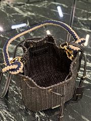 Kitlife Prada Black Straw Bucket Bag Black 1BE068 15.5x19.5x10cm - 3