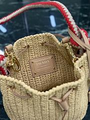 Kitlife Prada Black Straw Bucket Bag Beige 1BE068 15.5x19.5x10cm - 3