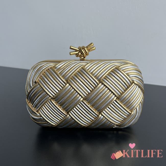 Kitlife Bottega Veneta Kont Evening Bag Gold and Silver 804532 20x12x5.5cm  - 1