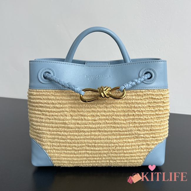 Kitlife Bottega Veneta Small Andiamo Blue & Natural 827478 25x20x10cm - 1