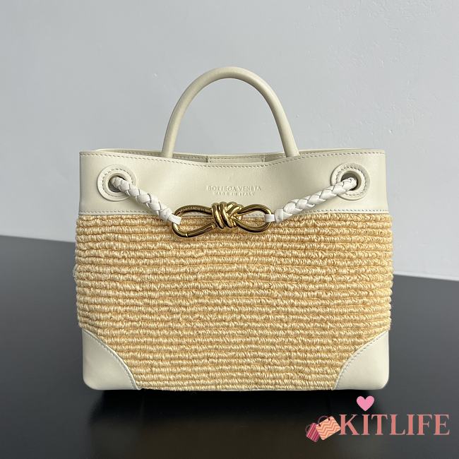 Kitlife Bottega Veneta Small Andiamo White & Natural 827478 25x20x10cm - 1