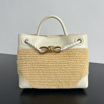 Kitlife Bottega Veneta Small Andiamo White & Natural 827478 25x20x10cm