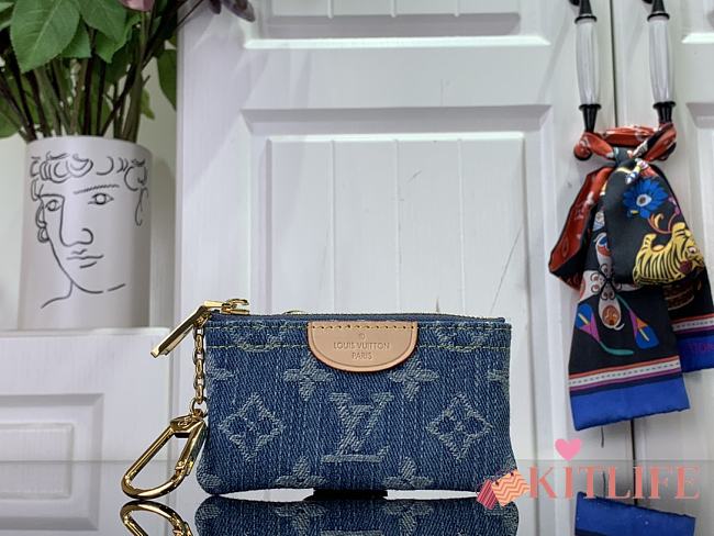 Kitlife Louis Vuitton Dark Blue Denim Key Pouch M82961 12x7x1.5cm - 1