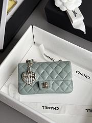 Kitlife Chanel Classic Mini Bag with Hook Lambskin Light Green 8x12.5x5cm - 1