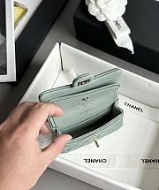 Kitlife Chanel Classic Mini Bag with Hook Lambskin Light Green 8x12.5x5cm - 3