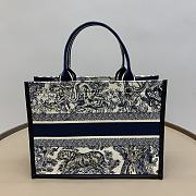 Kitlife Dior Book Tote Blue Toile De Jouy Reverse Embroidery 36x28x17.5cm - 2