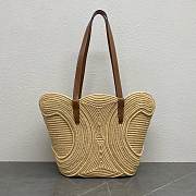 Kitlife Celine Classic Panier Medium Braided Triomphe In Raffia And Tan Calfskin 116982 30×14×33cm - 6