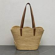 Kitlife Celine Classic Panier Medium Braided Triomphe In Raffia And Tan Calfskin 116982 30×14×33cm - 4