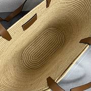 Kitlife Celine Classic Panier Medium Braided Triomphe In Raffia And Tan Calfskin 116982 30×14×33cm - 3