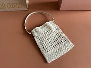 Kitlife Miu Miu White Woven Bag 5ND016 20x23cm - 5