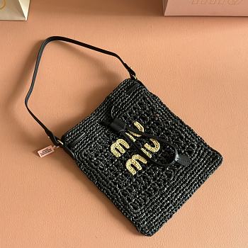 Kitlife Miu Miu Black Woven Bag 5ND016 20x23cm