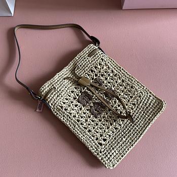Kitlife Miu Miu Beige Woven Bag 5ND016 20x23cm