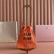 Kitlife Miu Miu Orange Woven Bag 5ND016 20x23cm - 1