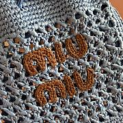 Kitlife Miu Miu Blue Woven Bag 5ND016 20x23cm - 3