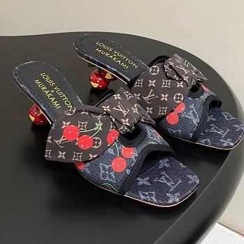 Kitlife Louis Vuitton × TM Cherie Cherry Slides Black Denim