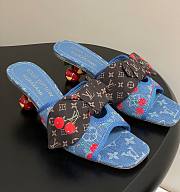 Kitlife Louis Vuitton × TM Cherie Cherry Slides Blue Denim - 1