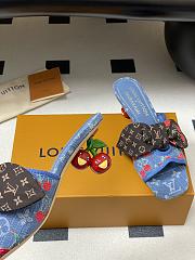 Kitlife Louis Vuitton × TM Cherie Cherry Slides Blue Denim - 2