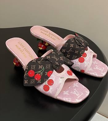 Kitlife Louis Vuitton × TM Cherie Cherry Slides Pink Denim