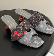 Kitlife Louis Vuitton × TM Cherie Cherry Slides Grey Denim - 1