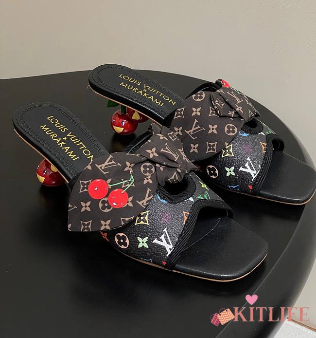 Kitlife Louis Vuitton × TM Cherie Cherry Slides Black Multicolor - 1