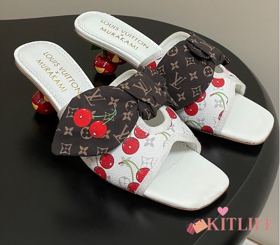 Kitlife Louis Vuitton × TM Cherie Cherry Slides White Red - 1