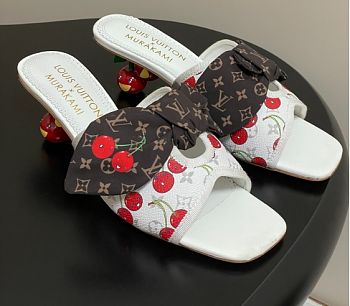 Kitlife Louis Vuitton × TM Cherie Cherry Slides White Red