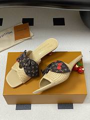 Kitlife Louis Vuitton × TM Cherie Cherry Slides Beige Raffia - 6