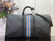 Kitlife Louis Vuitton Bandoulière Keepall 55 Bandoulière Monogram Black & Blue 31x26x55cm - 4