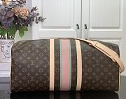 Kitlife Louis Vuitton Bandoulière Keepall 55 Bandoulière Monogram Black & Pink 31x26x55cm - 5
