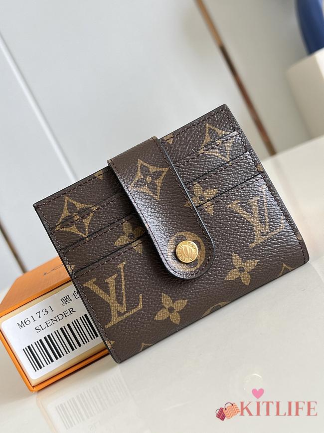 Kitlife Louis Vuitton Multifunctional Card Holder Wallet Brown & Black 12x10x5cm - 1