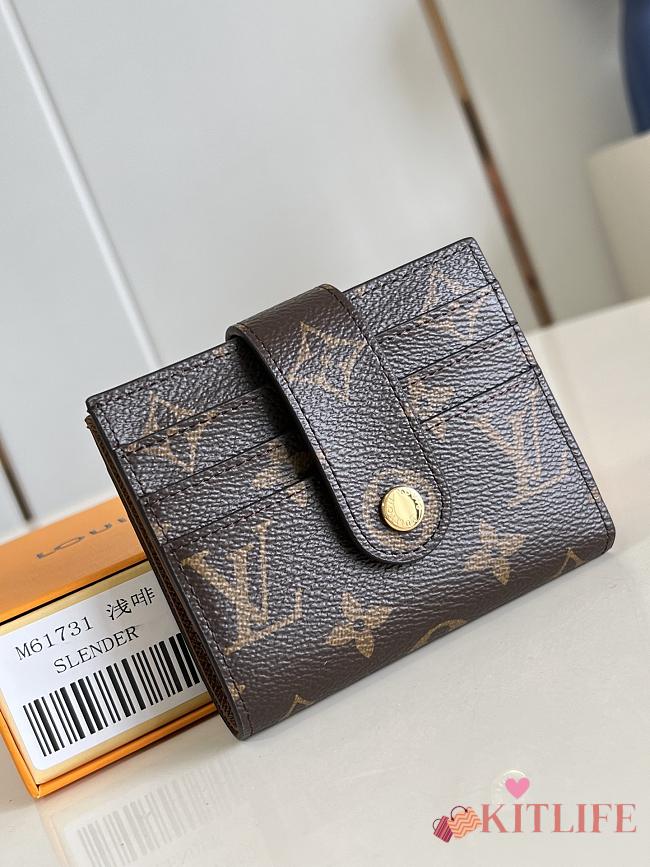 Kitlife Louis Vuitton Multifunctional Card Holder Wallet Brown & Brown 12x10x5cm - 1