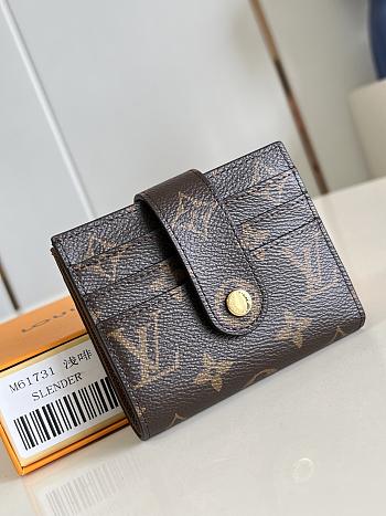 Kitlife Louis Vuitton Multifunctional Card Holder Wallet Brown & Brown 12x10x5cm